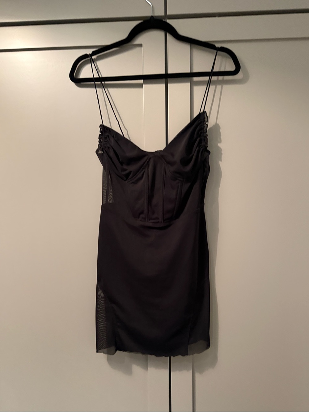 Forever 21 Black Mesh Corset Mini Dress